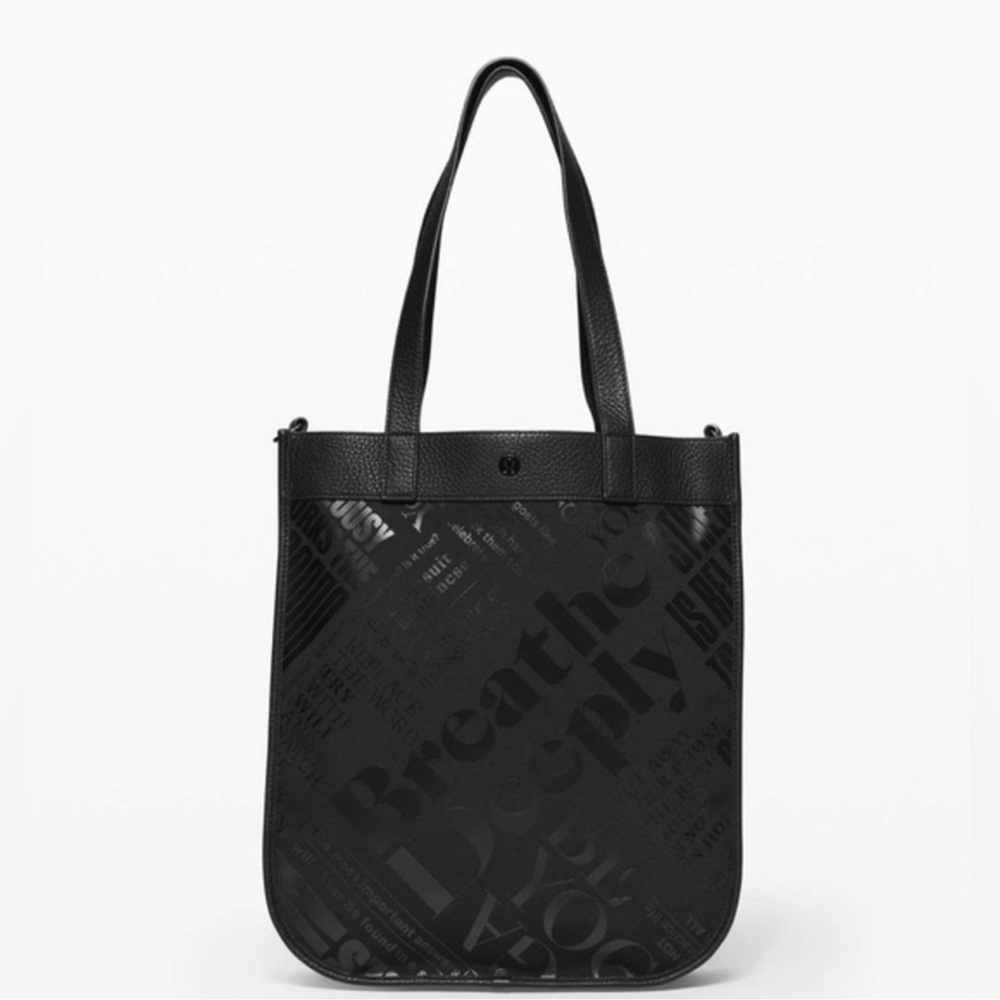 Lululemon Now and Always Tote *15L, Black/ Transparent/ Signature